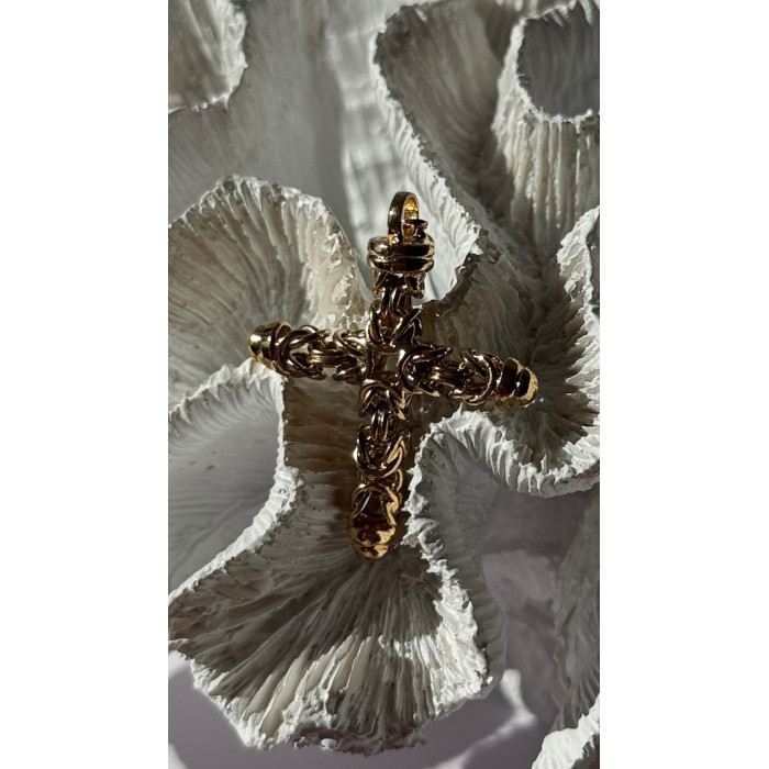 Italy 925 Sterling Silver Gold Plated Cross Pendant