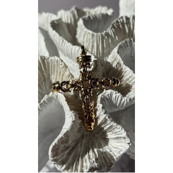 Italy 925 Sterling Silver Gold Plated Cross Pendant