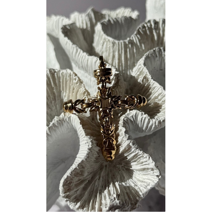 Italy 925 Sterling Silver Gold Plated Cross Pendant