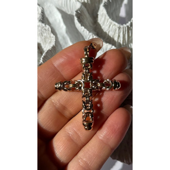 Italy 925 Sterling Silver Gold Plated Cross Pendant