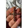 Italy 925 Sterling Silver Gold Plated Cross Pendant