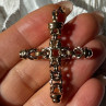 Italy 925 Sterling Silver Gold Plated Cross Pendant