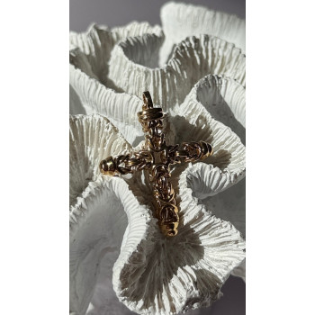 Italy 925 Sterling Silver Gold Plated Cross Pendant