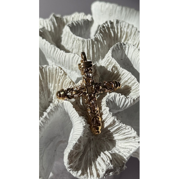 Italy 925 Sterling Silver Gold Plated Cross Pendant