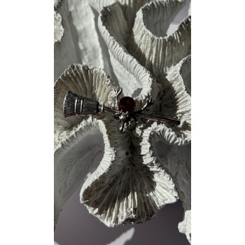 925 Sterling Silver Orange Citrine Deer Brooch