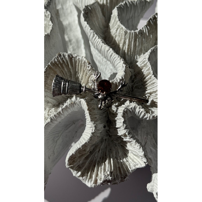 925 Sterling Silver Orange Citrine Deer Brooch