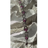 925 Sterling Silver Pink Sapphire Heart Bracelet Length 7.5