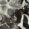 925 Sterling Silver Pink Sapphire Heart Bracelet Length 7.5