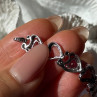 925 Sterling Silver Pink Sapphire Heart Bracelet Length 7.5