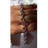 925 Sterling Silver Pink Sapphire Heart Bracelet Length 7.5