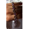 925 Sterling Silver Pink Sapphire Heart Bracelet Length 7.5