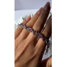 925 Sterling Silver Pink Sapphire Heart Bracelet Length 7.5