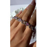 925 Sterling Silver Pink Sapphire Heart Bracelet Length 7.5
