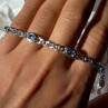 Beautiful 925 Sterling Silver Blue Topaz Bracelet Length 7.5