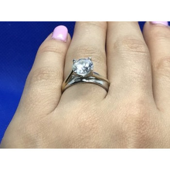925 Sterling Silver CZ Ring Size 6.5
