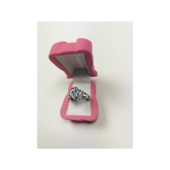 925 Sterling Silver Blue Spinel & Clear Quartz Ring Size 6.5