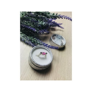 925 Sterling Silver Pink CZ & Black Spinel Ring Size 6.5