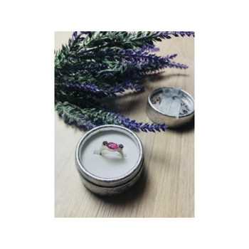 925 Sterling Silver Pink CZ & Black Spinel Ring Size 6.5