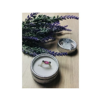 925 Sterling Silver Pink CZ & Black Spinel Ring Size 6.5