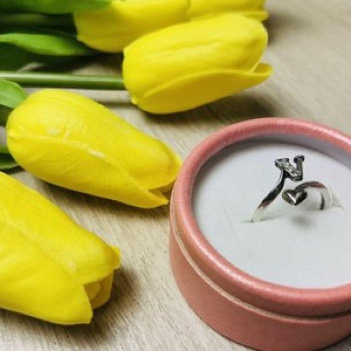 925 Sterling Silver Ring With the Letter 