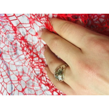 925 Sterling Silver Gold Plated Inserts Ring Size 6.5