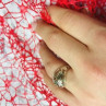 925 Sterling Silver Gold Plated Inserts Ring Size 6.5