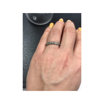 925 Sterling Silver Green CZ Ring Size 6.5