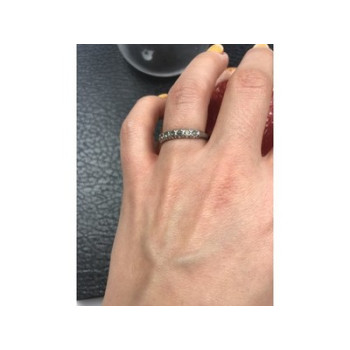 925 Sterling Silver Green CZ Ring Size 6.5