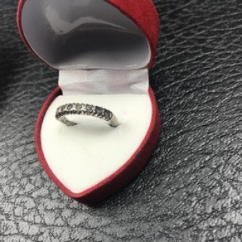 925 Sterling Silver Green CZ Ring Size 6.5