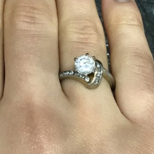 925 Sterling Silver CZ Ring Size 6.5