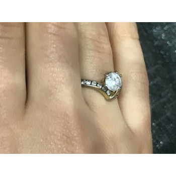 925 Sterling Silver CZ Ring Size 6.5