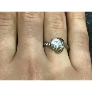 925 Sterling Silver CZ Ring Size 6.5