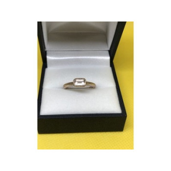 925 Sterling Silver Rose Gold Plated CZ Ring Size 6.5