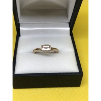 925 Sterling Silver Rose Gold Plated CZ Ring Size 6.5