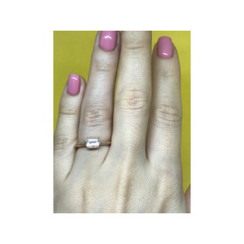 925 Sterling Silver Rose Gold Plated CZ Ring Size 6.5