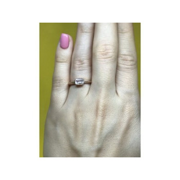 925 Sterling Silver Rose Gold Plated CZ Ring Size 6.5