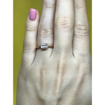 925 Sterling Silver Rose Gold Plated CZ Ring Size 6.5