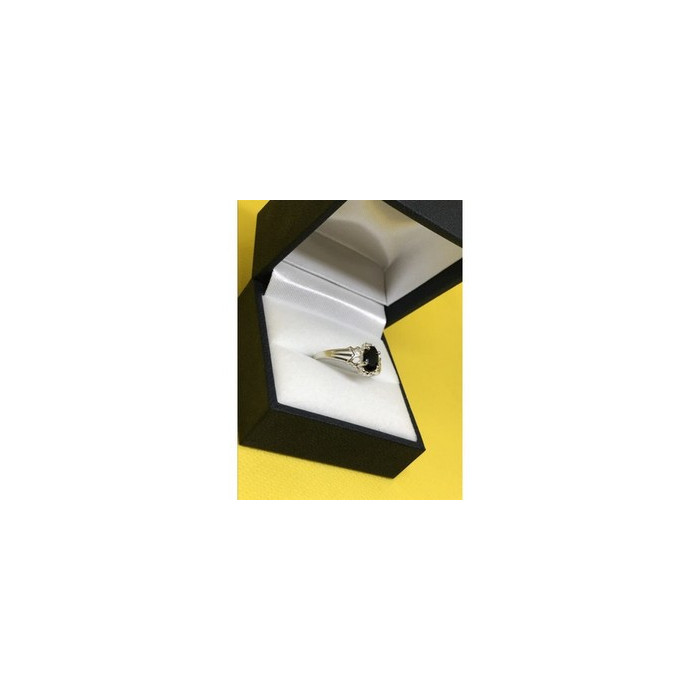 925 Sterling Silver Black Spinel Ring Size 7