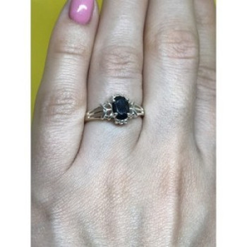 925 Sterling Silver Black Spinel Ring Size 7