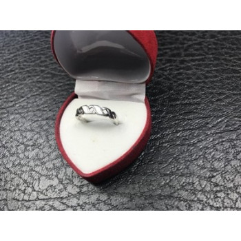 925 Sterling Silver Mother of Pearl Inserts Ring Size 5.5