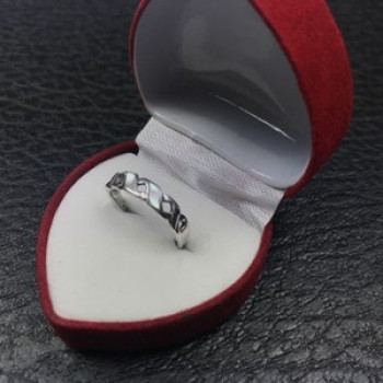 925 Sterling Silver Mother of Pearl Inserts Ring Size 5.5