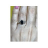 925 Sterling Silver Black Spinel Ring Size 6