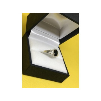 925 Sterling Silver Black Spinel Ring Size 6