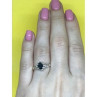 925 Sterling Silver Black Spinel Ring Size 6