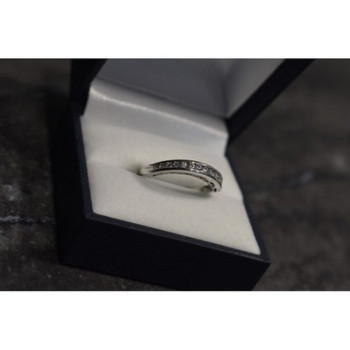 925 Sterling Silver CZ Band Ring Size 8