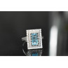 925 Sterling Silver Blue Alpanite & CZ Ring Size 8.5