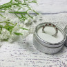 925 Sterling Silver Red & White CZ Band Ring Size 8.5
