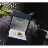 925 Sterling Silver Amber Ring Size 6.5
