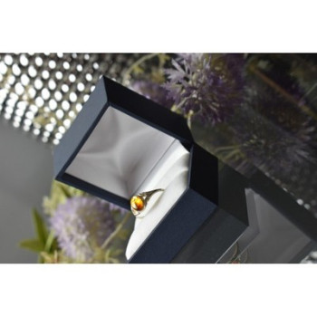 925 Sterling Silver Amber Ring Size 6.5