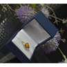 925 Sterling Silver Amber Ring Size 6.5